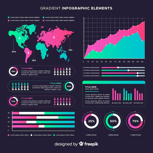 Gradient Infographic Elements Set – Free Download