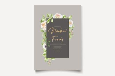 Beautiful Hand Drawn Roses Wedding Invitation Card Set – Free Download