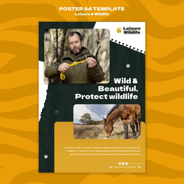 Wildlife Preservation and Protection Vertical Poster Template – Free Download