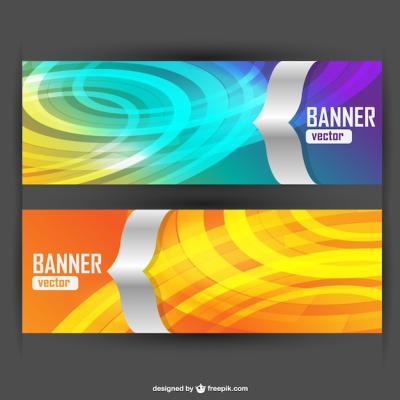 Colorful Abstract Banners for Creative Projects – Free Download