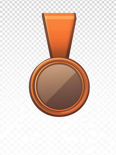 Simple Copper Medal with Ribbon on Transparent Background – Free Stock Photo for Download