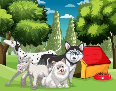 Explore Various Dog Breeds in the Park – Free Download