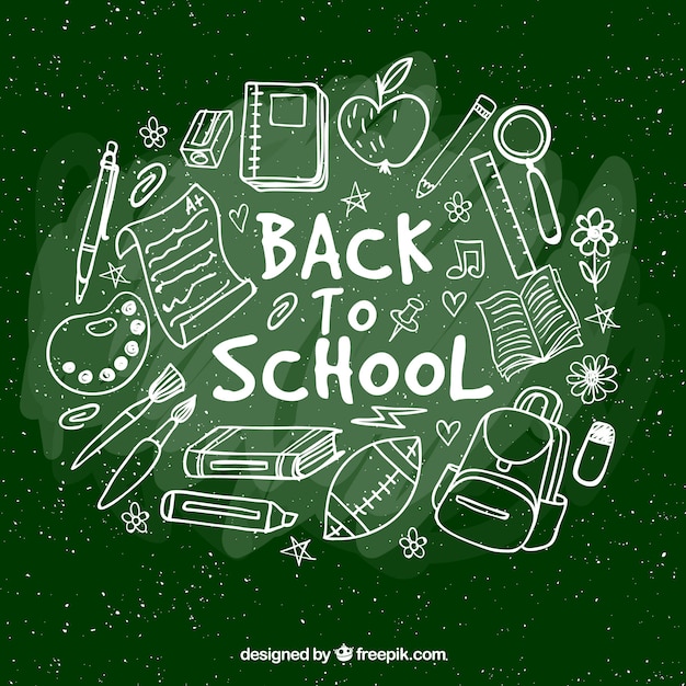 Back to School Background in Chalk Style – Free Download