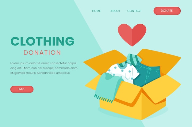 Hand Drawn Clothing Donation Landing Page – Free Download