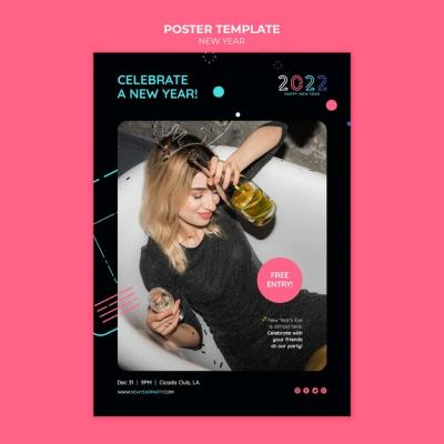 Festive New Year Eve Print Template – Free Download