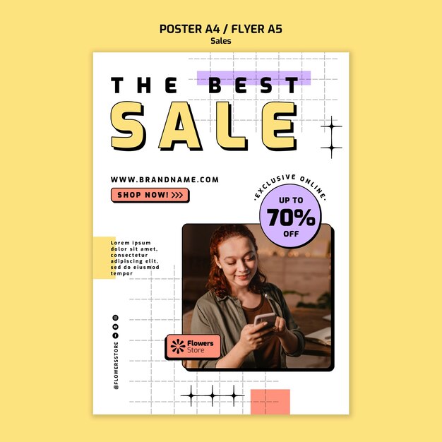 Hand Drawn Sales Poster Template – Free Download