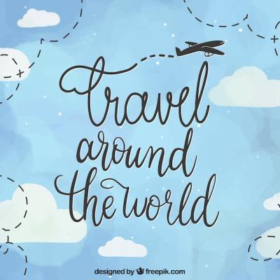 Hand-Drawn Style Travel Background – Free Download