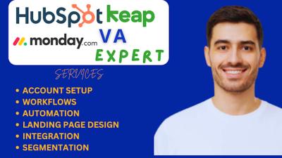 I Will Be Your Virtual Assistant to Setup HubSpot, Keap, Monday CRM & HubSpot VA