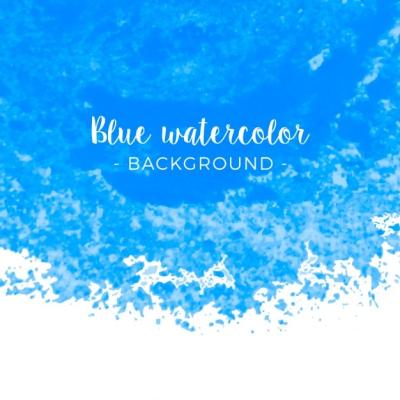 Watercolor Blue Background Vector Template – Free Download