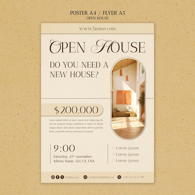 Open House Template Design – Download Free Stock Photo