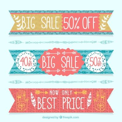 Colorful Boho Style Sale Banners – Free Download