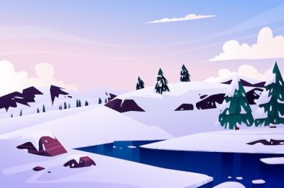 Gradient Winter Landscape – Free Download, Free Stock Photo