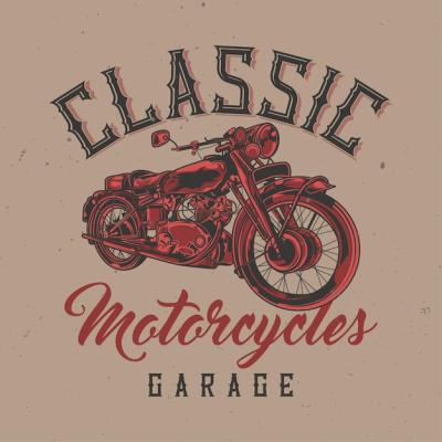 Classic Motorcycle Illustration – Free to Download