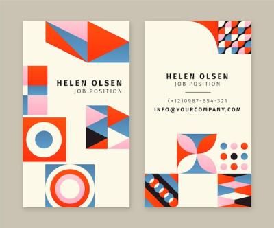 Gradient Mosaic Business Card Template – Free Download