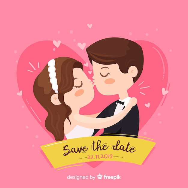 Pink Background Featuring a Cute Couple – Free Download