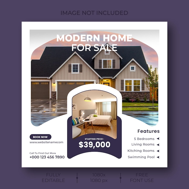 Real Estate House Property Social Media Template – Free to Download