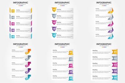 5 Steps Infographics Vector Illustration Flat Design Set for Advertising Brochure and Magazine – Free Download