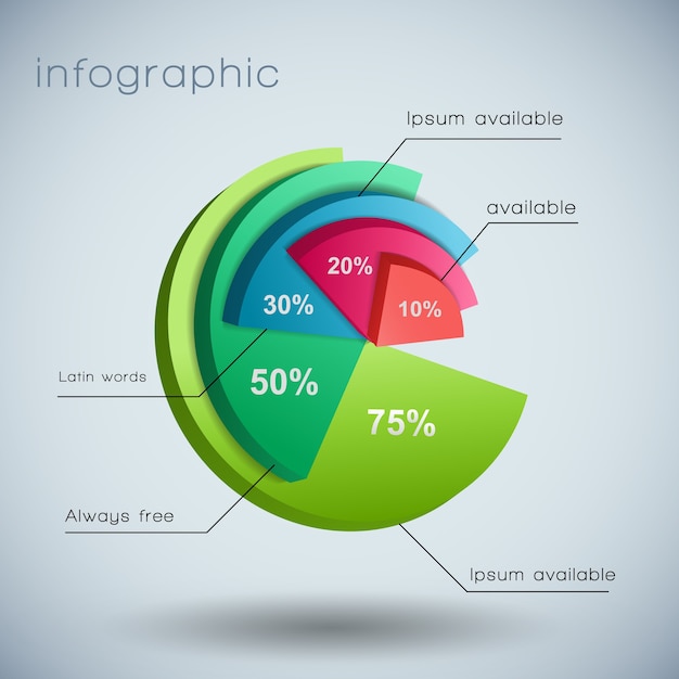 3D Business Diagram Template with Text Fields and Colorful Chart Elements – Free Download