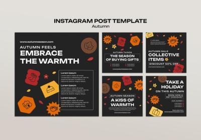 Hand Drawn Autumn Template Design – Download Free Stock Photo