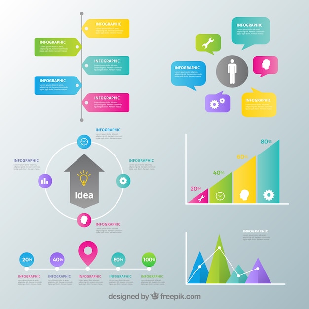 Colorful Infographic Elements Collection – Free Download