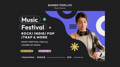 Flat Design Music Festival Template – Free Download