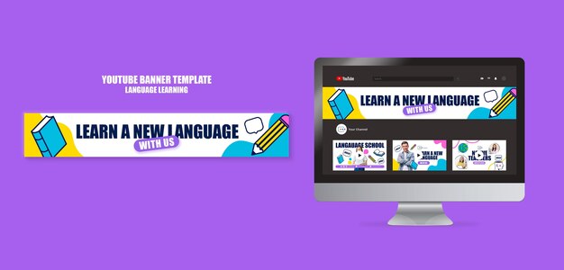 Flat Design Language Learning Template – Free to Download