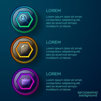 Colorful Business Infographic Template with Glossy Buttons and Icons – Download Free Stock Photo