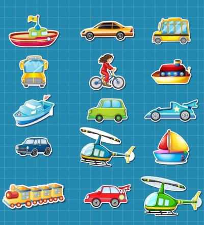 Different Vehicles Sticker Set – Free Download