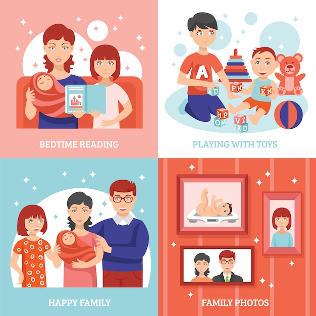 Family Concept Icons Set – Free to Download