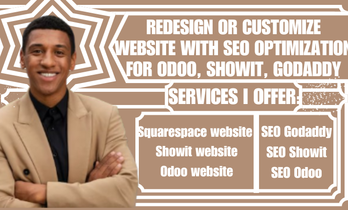 I Will Redesign or Customize Your Website with SEO Optimization for Odoo, Showit, and GoDaddy