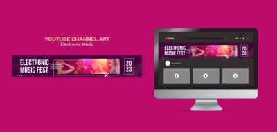 Music Show YouTube Banner Template – Free Download