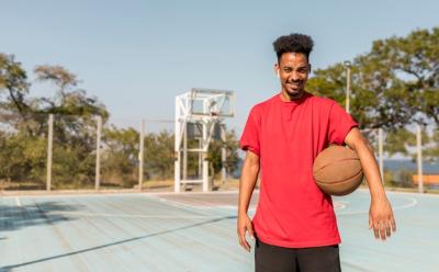 Young Man on a Basketball Field – Free Stock Photo, Download Free