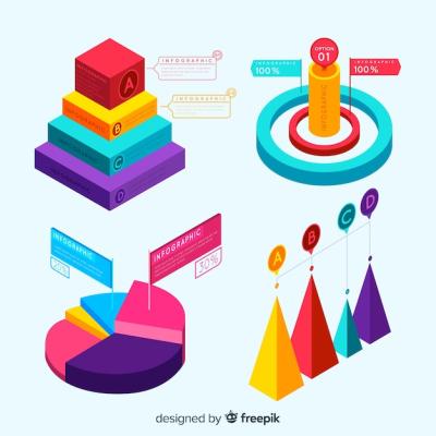 Isometric View Infographic Elements – Free Download