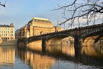 National Theater and the Bridge of Legia in Prague – Free Stock Photo for Download