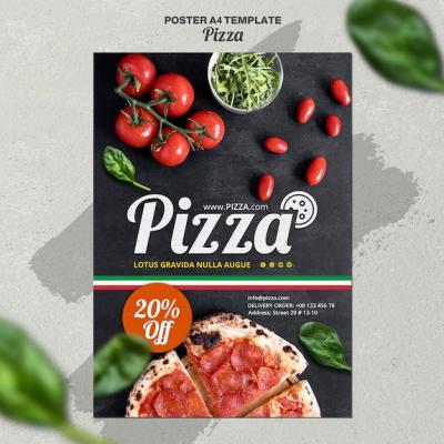 Vertical Poster Template for Italian Pizza Restaurant – Free Download