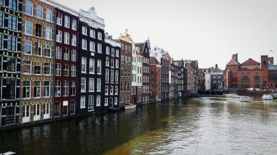 Canal in City Against Clear Sky – Free Download Free Stock Photo