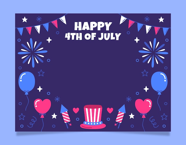 Flat 4th of July Photocall Template – Free Download