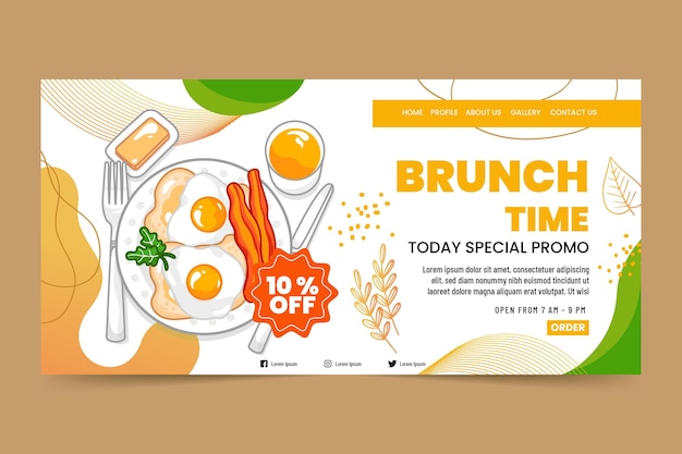 Sunday Brunch Landing Page Template – Free Download