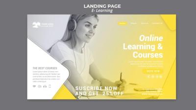 E-Learning Landing Page PSD Template – Free Download