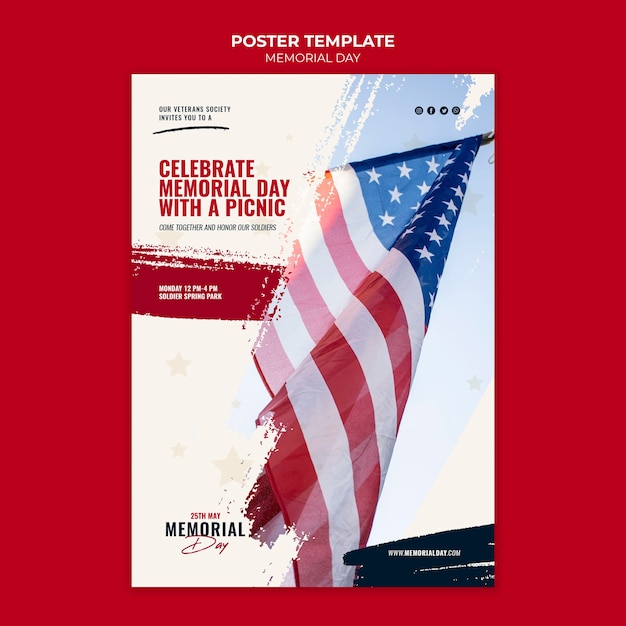 Memorial Day Poster Template – Free Download