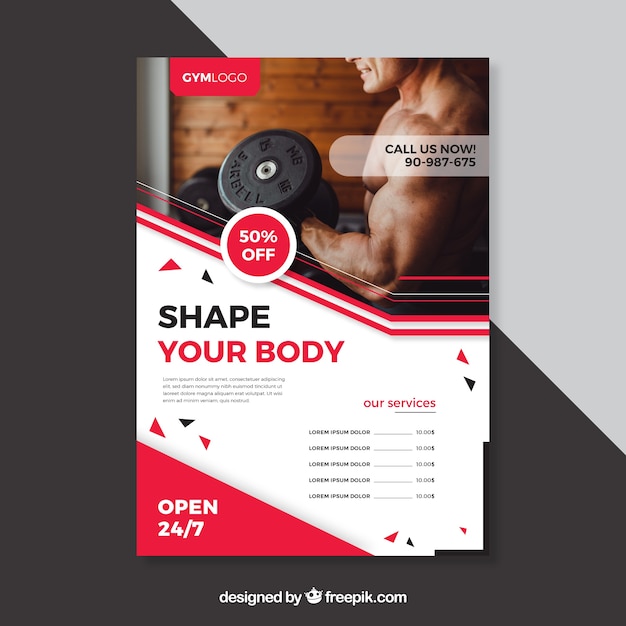 Fitness Cover Template with Image – Free Download