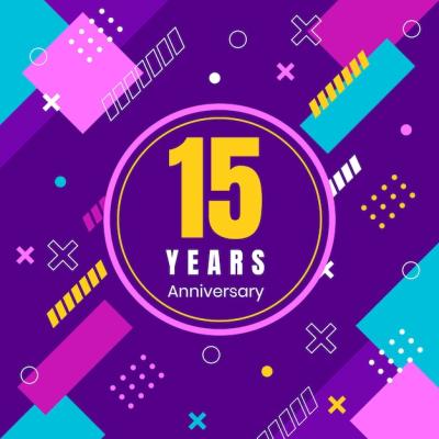 Flat Design 15th Anniversary or Birthday – Free Download Stock Photos