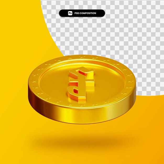 3D Rendering of Golden Exchange Coin – Free Download