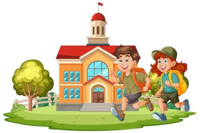 Children Running to School – Free Stock Photo for Download