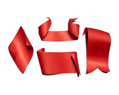 3D Realistic Curved Red Ribbons and Flags Illustration – Free Download