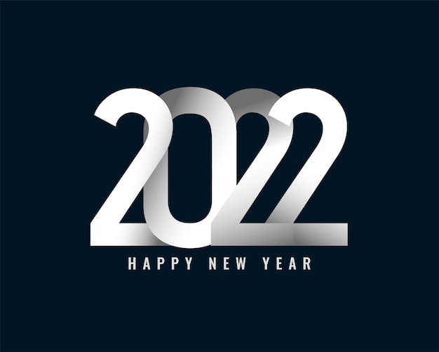 New Year 2022 Creative White Text on Black Background – Free Download