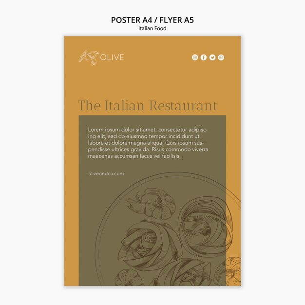 Italian Food Poster Template for Free Download