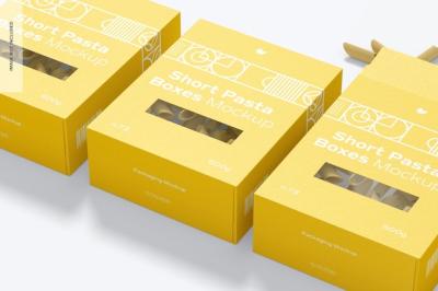 Short Pasta Boxes Set Mockup – Free Download