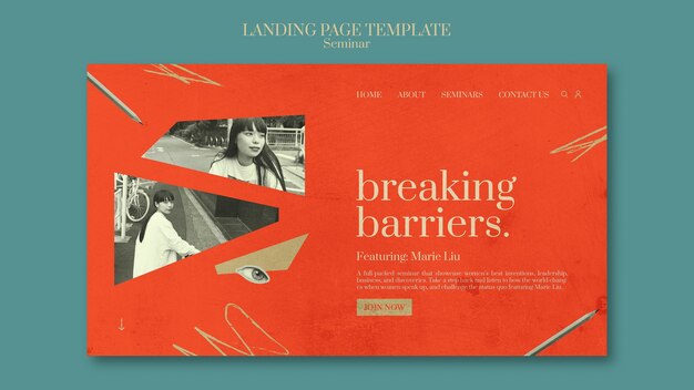 Feminism Seminar Landing Page – Free Download for PSD Template