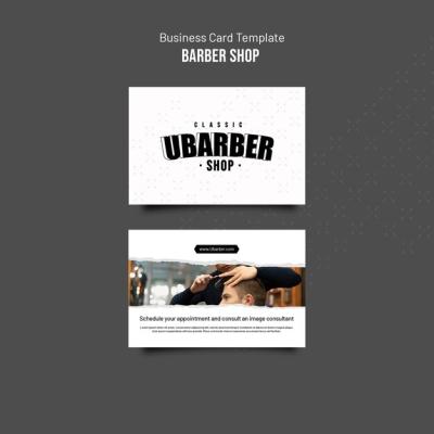 Horizontal Business Card Template for Barbershops – Free to Download